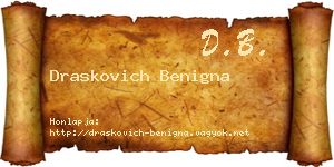 Draskovich Benigna névjegykártya